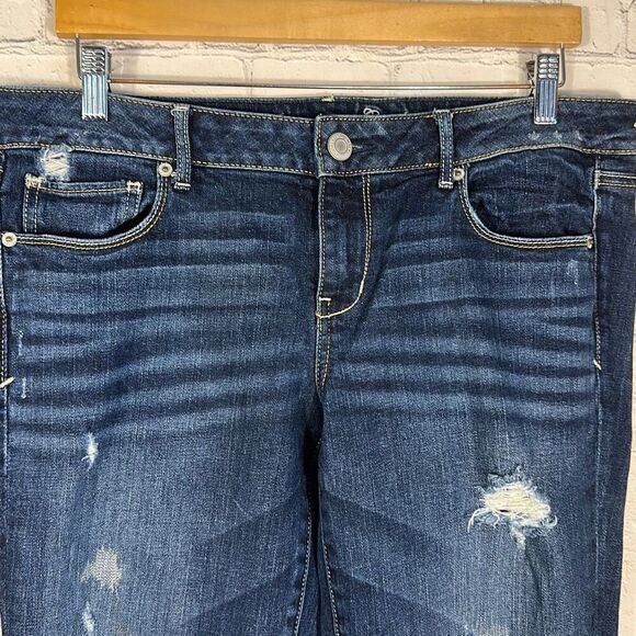 American Eagle Women’s Blue Skinny Jeans size 14 Stretch - Picture 4 of 11